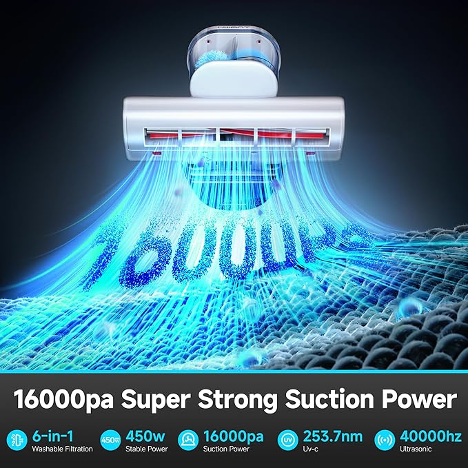 uwant Mattress Vacuum 450W 16Kpa 36000RPM/MIN Bed Vacuum - Image 2