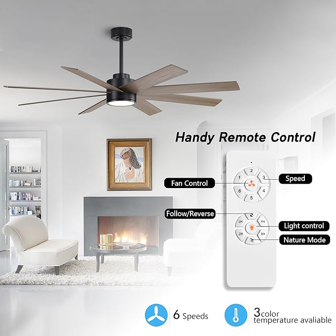 WINGBO 60" Large DC Ceiling Fans - Image 2