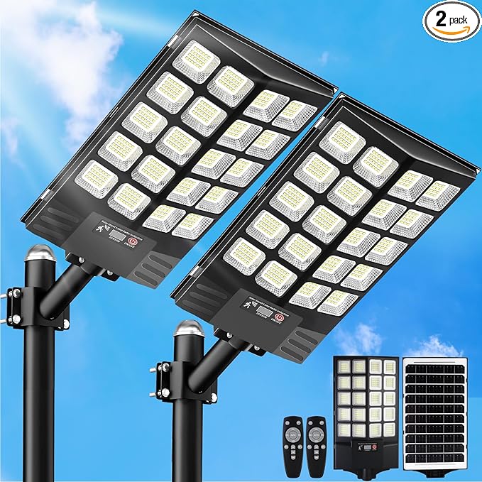 2 Pack 16" Large Solar Street Lights Outdoor Waterproof by Unknown