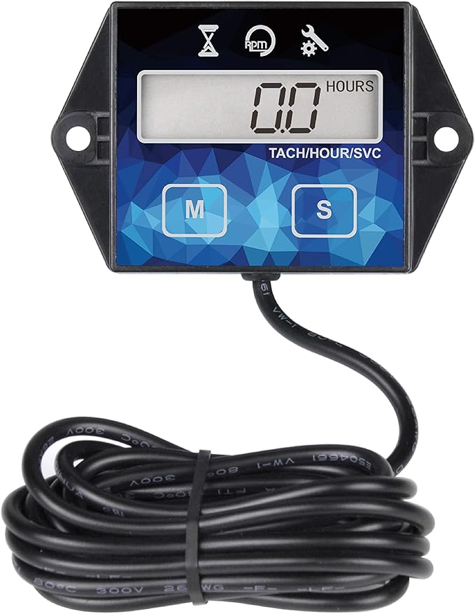 Runleader Small Engine Hour Meter, Digital Tachometer, Maintenance Reminder by Runleader
