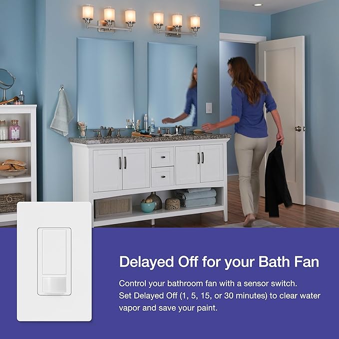 Lutron Maestro Motion Sensor Light Switch w/ Wallplate - Image 9