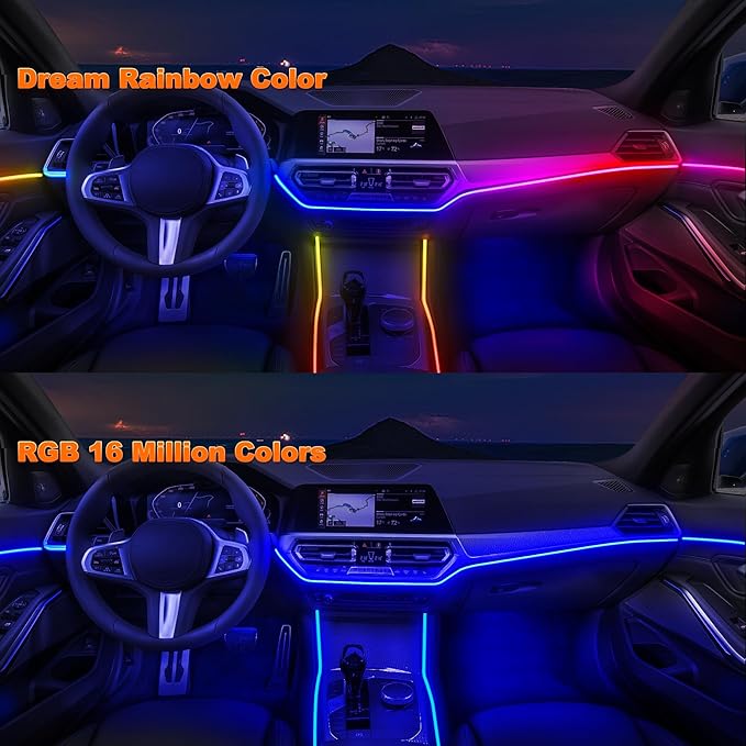 Jushope Car LED Strip Lights, Interior Acrylic LED Lights - Image 3