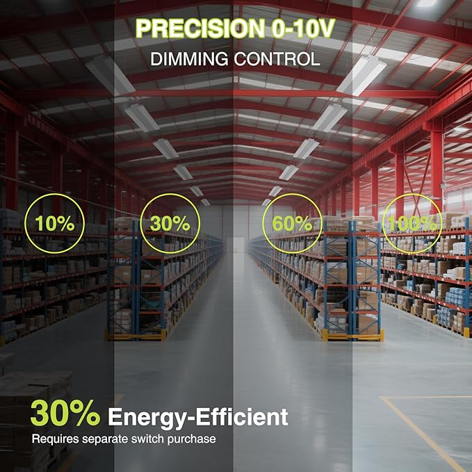 YXL LED Linear High Bay Shop Light 210W, Larger Central Lighting Area, - Image 6
