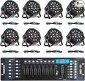 SmarketBuy Stage Lights with Sound Activated & DMX Control, 8 Pack 18x3 W LED by SmarketBuy