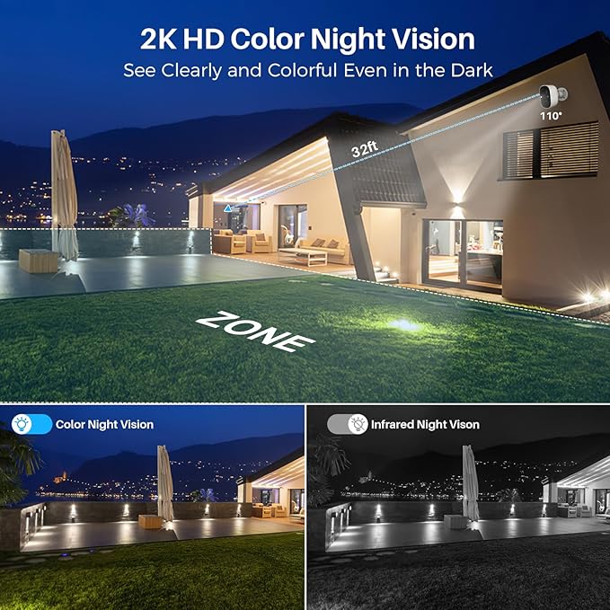 Security Cameras Wireless Outdoor, 2K Battery Powered WiFi Wireless Security - Image 3