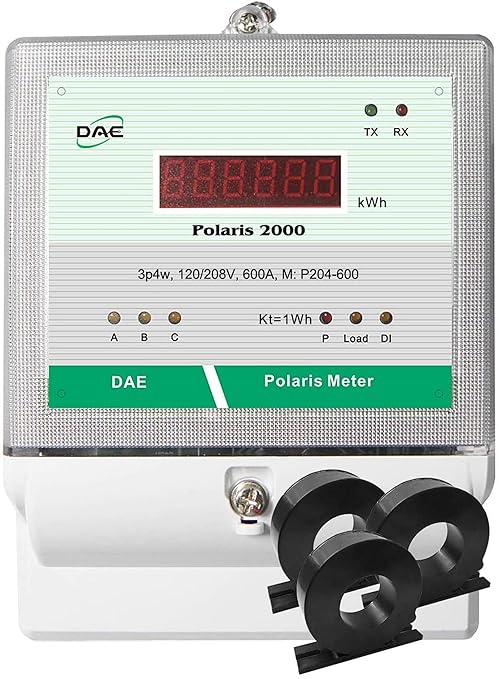 DAE P204-600-S KIT, UL kWh Smart Submeter, 3 Phase, 3 Solid Core CTs by DAEControls