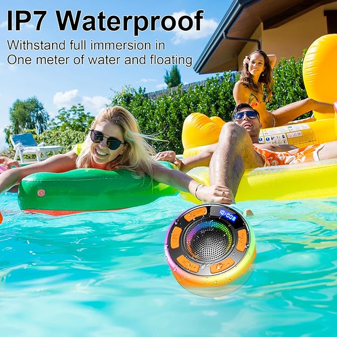 IPX7 Waterproof Shower Bluetooth Speaker, Portable Small Speaker - Image 2