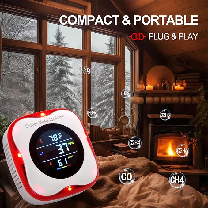 Vzmcov Plug-in Carbon Monoxide Detector - Image 7