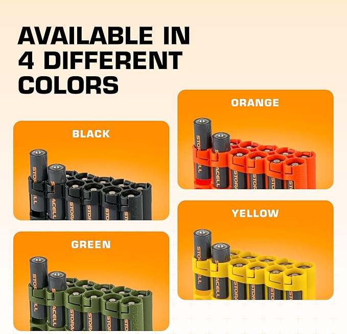 AA Battery Storage Caddy by Storacell, Military Green, Holds 12 Batteries - Image 5