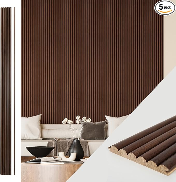 Art3d Fluted Wood Panel for Wall and Ceiling, Beaded Accent molding for Home by Art3d