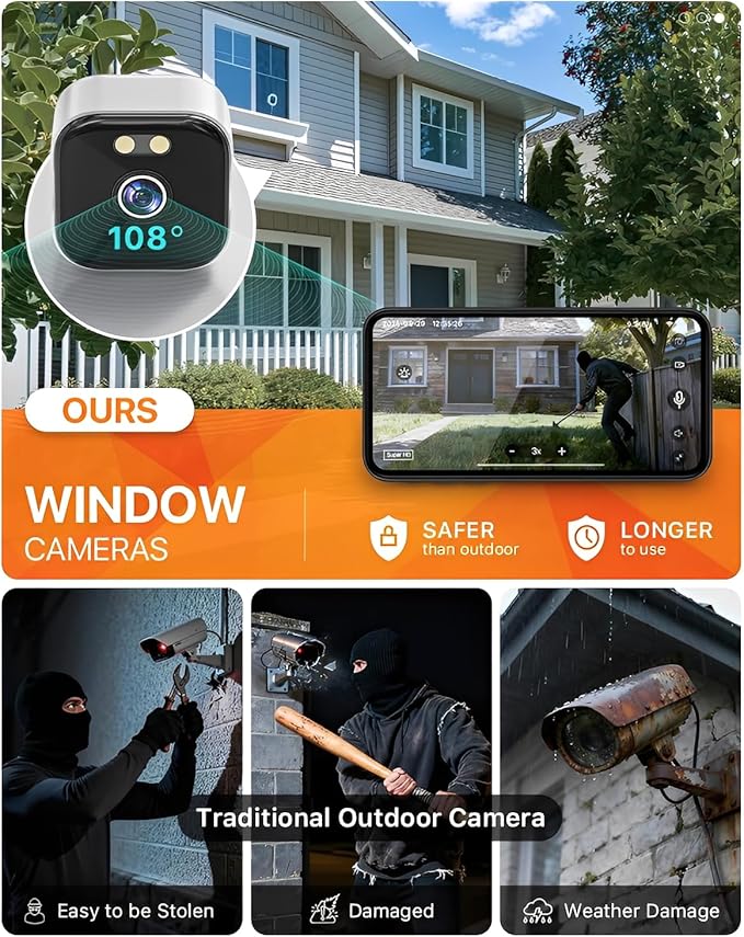 ciciglow 2K Window Camera, 2.4GHz & 5GHz WiFi Indoor Camera - Image 2