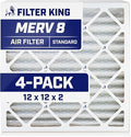 Filter King 12x12x2 Air Filter | 4-PACK | MERV 8 HVAC Pleated A/C Furnace by FilterKing