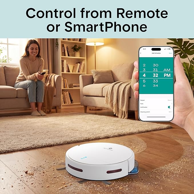SereneLife Smart Robot Vacuum Cleaner and Mop Combo, App Control, 3 Cleaning - Image 6