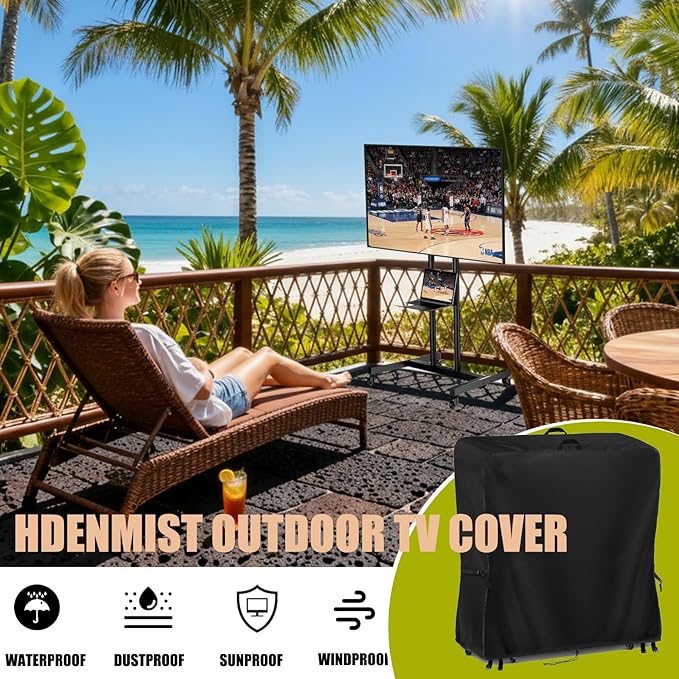 Hdenmist Outdoor TV Cover 50 Inch Weatherproof, Waterproof Outdoor TV Stand - Image 9
