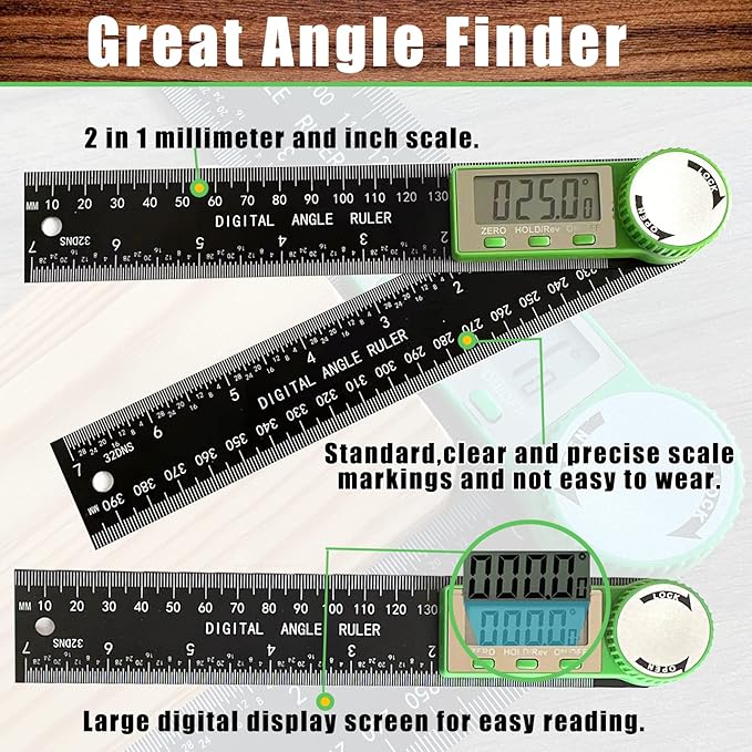 PDDYIER Digital Angle Finder Protractor, 2-in-1 Miter Saw, 7 Inch/200mm ABS - Image 3