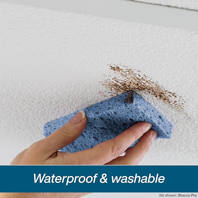 Genesis 2ft x 2ft Stucco Pro White Ceiling Tiles - Image 6