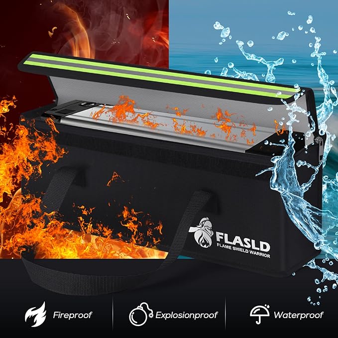 FLASLD 2-Pack E-Bike Battery Bag Fireproof Safe Charging Bag Explosionproof - Image 2