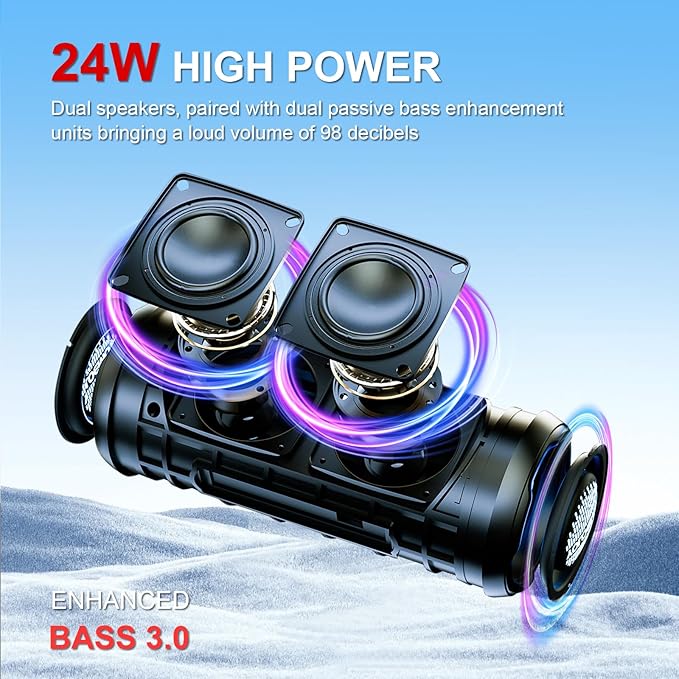 YOLOEMOT Shower Bluetooth Speaker Waterproof, Powerful Deep Bass, Wireless - Image 2