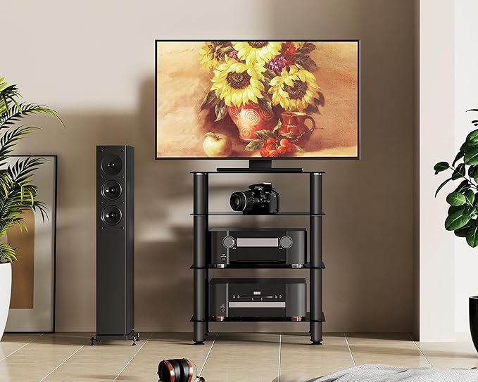 FITUEYES 4-Tier Media Stand Audio/Video Component Cabinet - Image 2