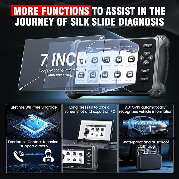 2026 BOSSCOMM IF740 OBD2 Scanner, 4 Systems ABS/SRS/Transmission/Check Engine - Image 7
