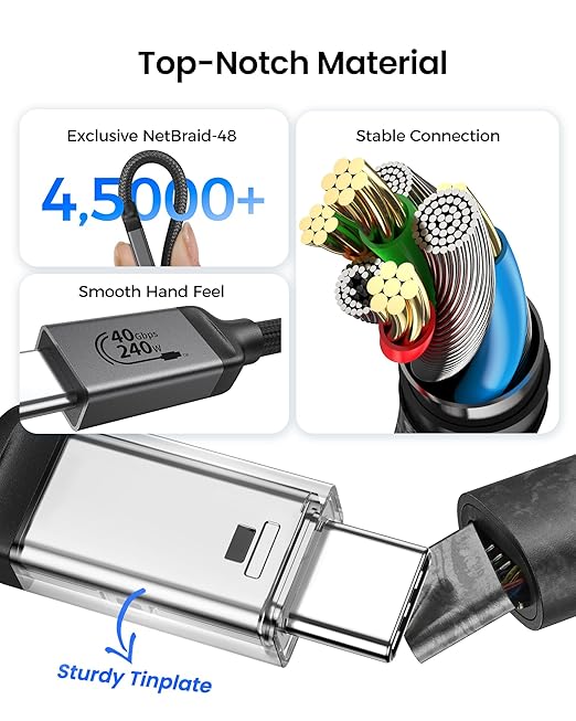 Silkland USB 4 for Thunderbolt 4 Cable 1FT, 40Gbps Data Transfer, 240W PD3.1 - Image 7