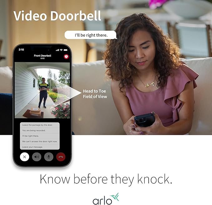 Arlo Video Doorbell 2K, Wireless or Wired Option, 2-Way Audio, Night Vision - Image 4