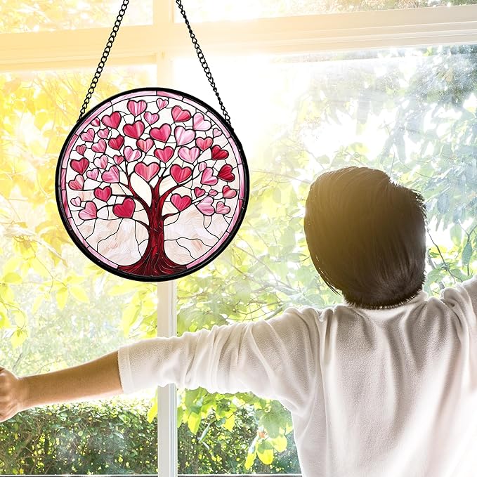 DASTOLL Stained Glass Window Hanging, Mom 11.8IN - Image 3