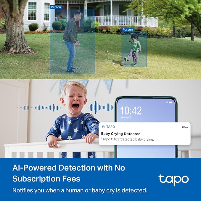 Tapo 2K Indoor/Outdoor Pan/Tilt Wired Security Camera - Image 4