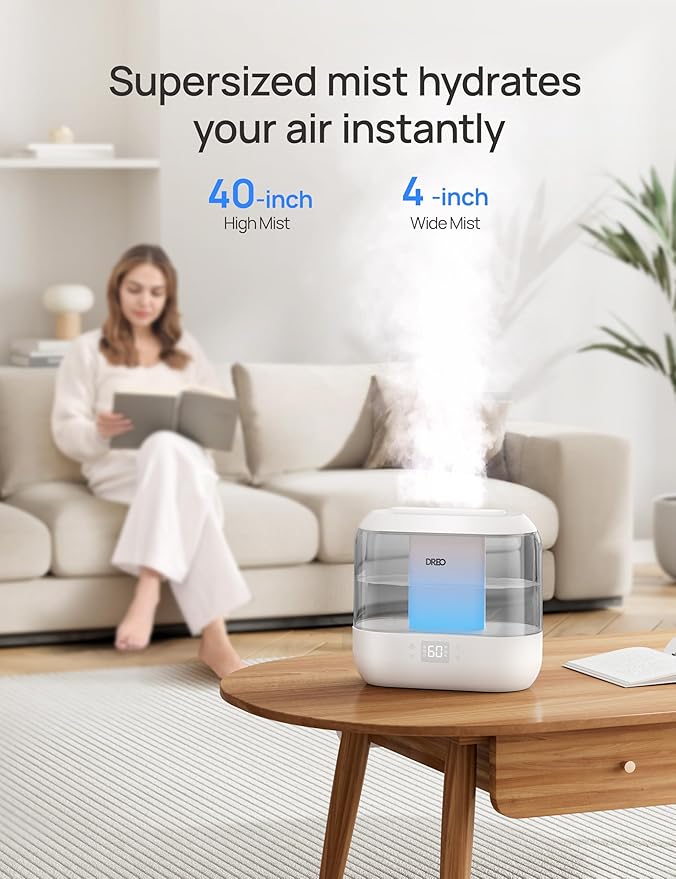 DREO Smart Humidifiers for Bedroom, Top Fill 4L Supersized Humidifier Large Room - Image 3