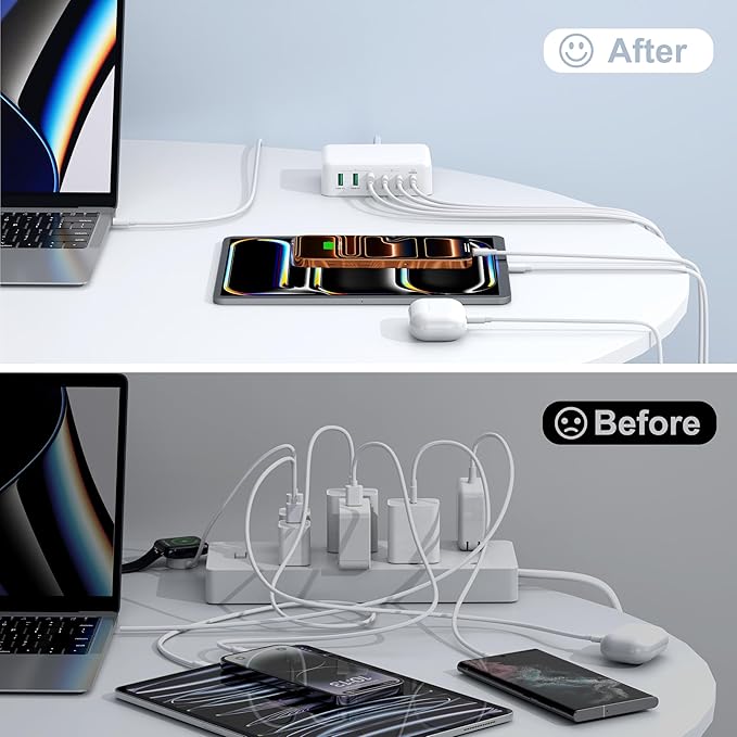 USB C Fast Charger Block, 150W 6 Port Desktop PD GaN Fast Charger Charging - Image 6