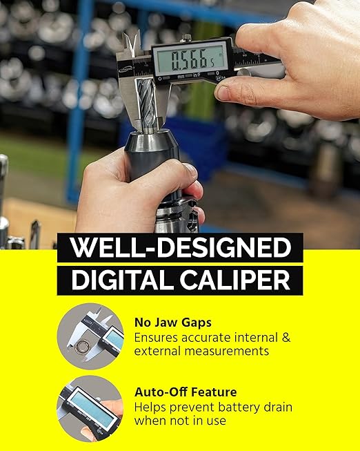 iGaging Premium IP54 0-4" EZ CAL Fractional Digital Caliper - Image 7