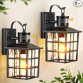 VIANIS Outdoor Wall Lights for House, 2 Pack Black Motion Sensor Porch Lanterns by VIANISLIGHTING