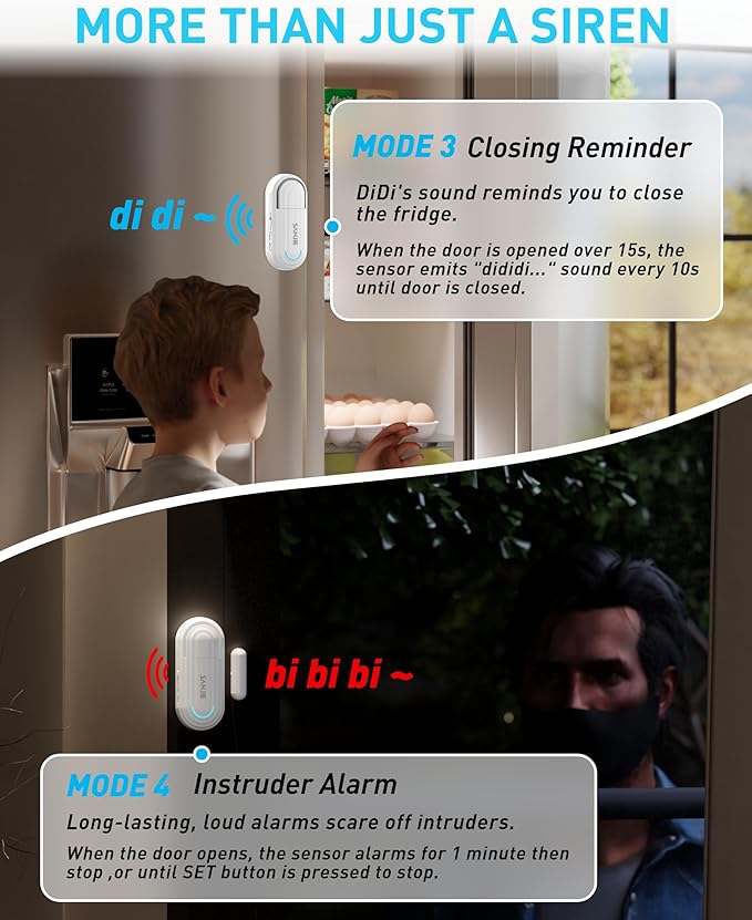 Sanjie Pool Door Alarms for Kids Safety/Home Security/Dementia, Wireless Door - Image 4