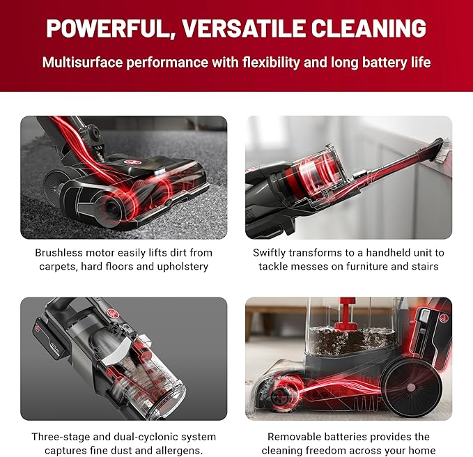 Hoover ONEPWR WindTunnel Emerge Pet+ Cordless Stick Vacuum Cleaner, Lightweight - Image 3