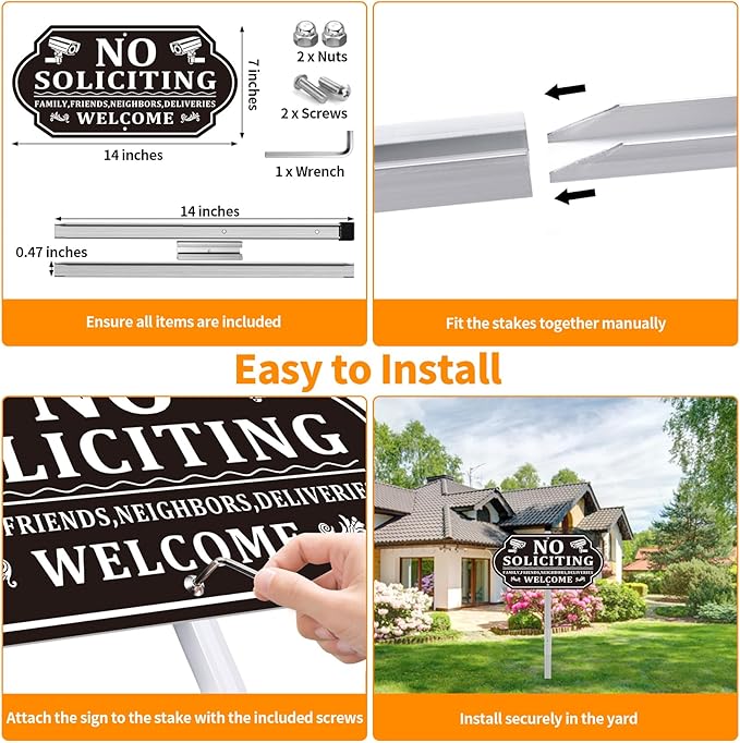 No Soliciting Sign for House, No Soliciting Signs for Front Door - Image 6