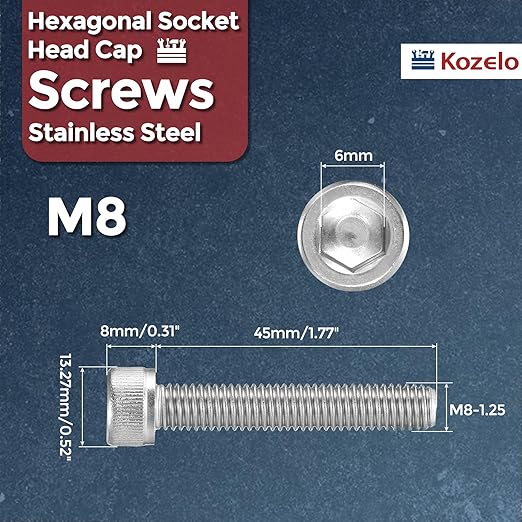 Kozelo 8pcs Socket Head Cap Screws - Image 2