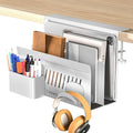 Litwaro Desk Side Storage Organizer, 2 Tier Under Desk Laptop Holder No Drill by Litwaro