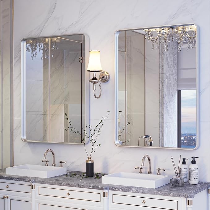ISKM Silver Framed Mirror for Wall 20"x 16", Bathroom Vanity Mirror Anti-Rust - Image 6
