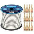 InstallGear 14 Gauge Speaker Wire - 100ft White Cable by InstallGear