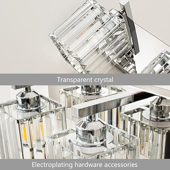 FDPBY Modern 6-Light Chrome Crystal Bathroom Vanity Light Fixtures - Image 4