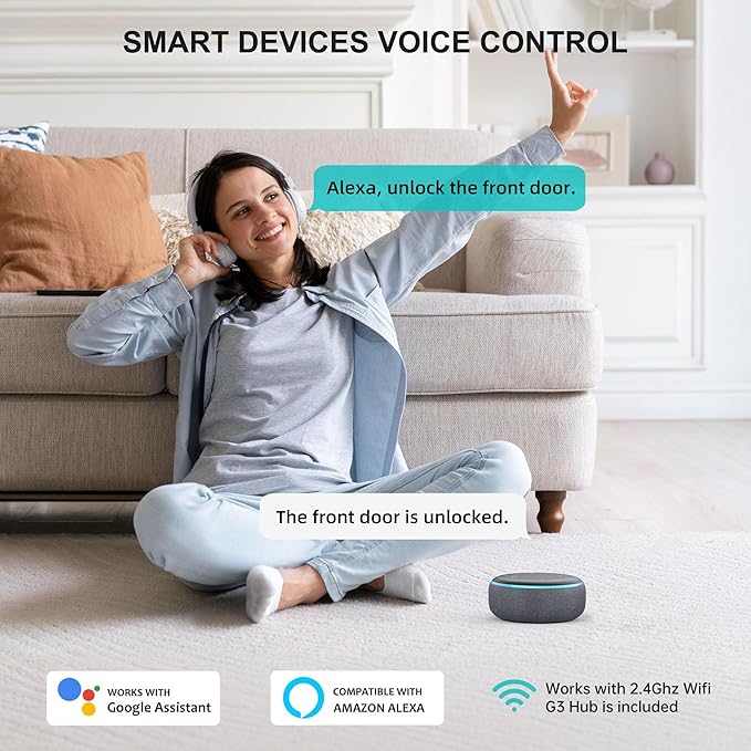 Keyless Entry WiFi Smart Lock, Hornbill Fingerprint Smart Deadbolt - Image 4
