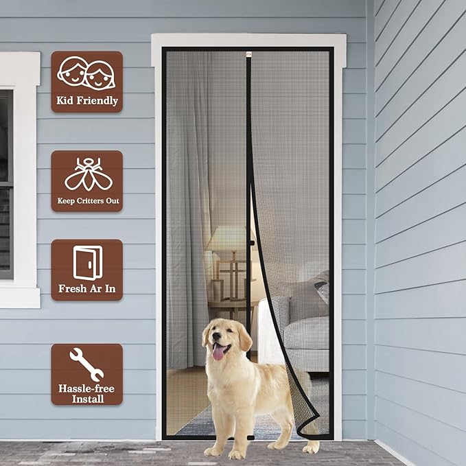 Yotache Custom Magnetic Screen Door, Anti-Tearing Reinforced Screens - Image 5