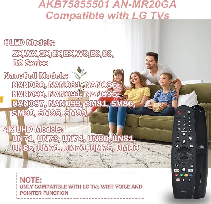 AKB75855501 AN-MR20GA for LG TV Remote, OLED QNED NanoCell 4K UHD Voice Magic - Image 2