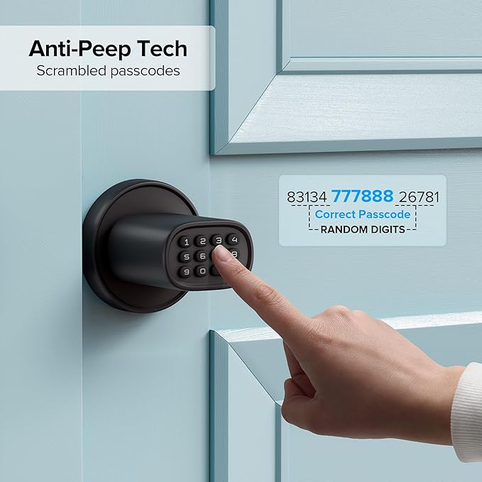 Door Lock Knob with Keypad Keyless Entry Door Knob Electric Coded Indoor Door - Image 7