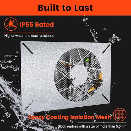 Abestorm 720CFM High Air Flow Crawlspace Ventilation Fan, IP55 Rated 10" Vent - Image 2