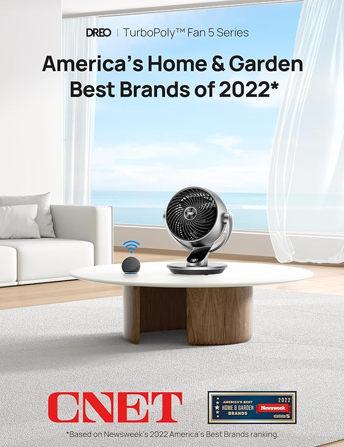 Dreo Smart Fan for Bedroom, 120° Vertical and 90° Oscillating Fan - Image 2