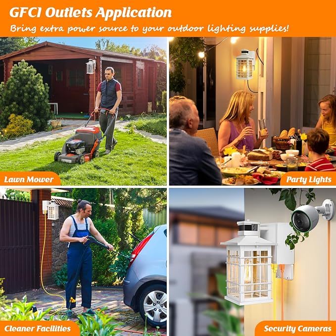 Porch Light with GFCI Outlets Built-in, Motion Sensor Dusk to Dawn Outdoor - Image 8