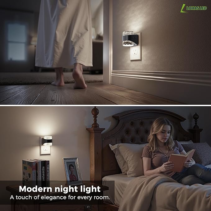 L LOHAS LED Night Light, 2 Pack 5000K Bubble Night Lights Plug into Wall - Image 5