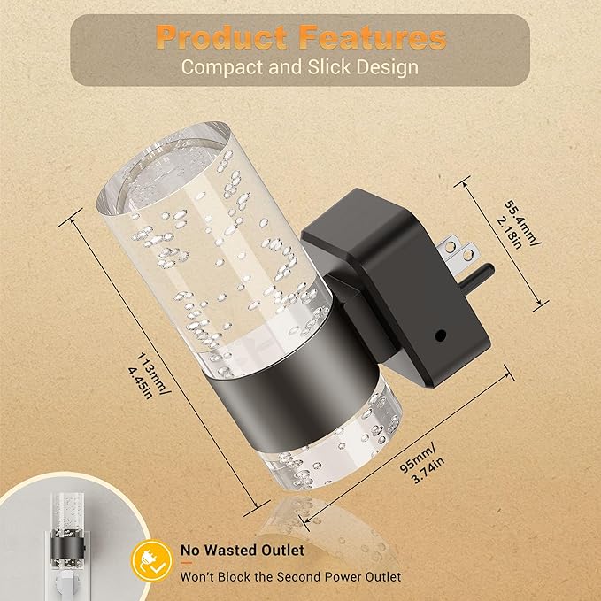 JandCase Night Light, Night Lights Plug into Wall, 2 Pack 3000K LED Nightlight - Image 4