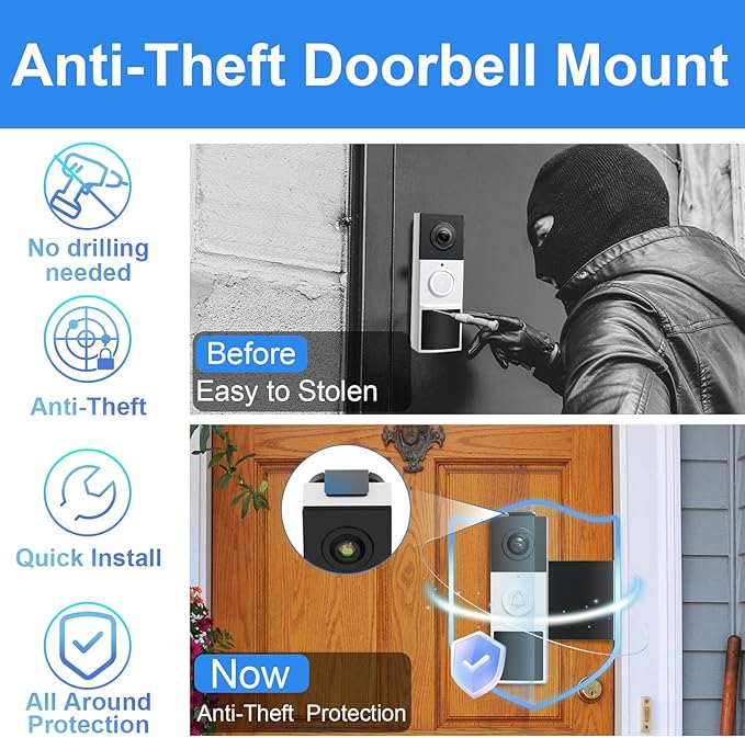 Anti-Theft Video Doorbell Mount Compatible - Image 2